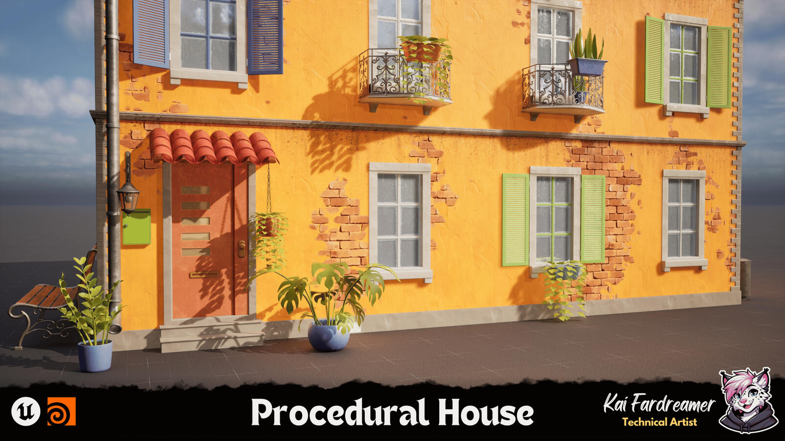 Procedural House Procedural house render from Unreal Engine